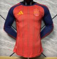 2026 Spain LONG SLEEVE player version Soccer jersey